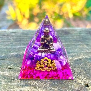 Small Purple Resin Decorative Healing Buddha Statue for Home or Office 1.9”